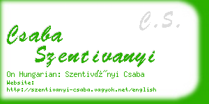 csaba szentivanyi business card